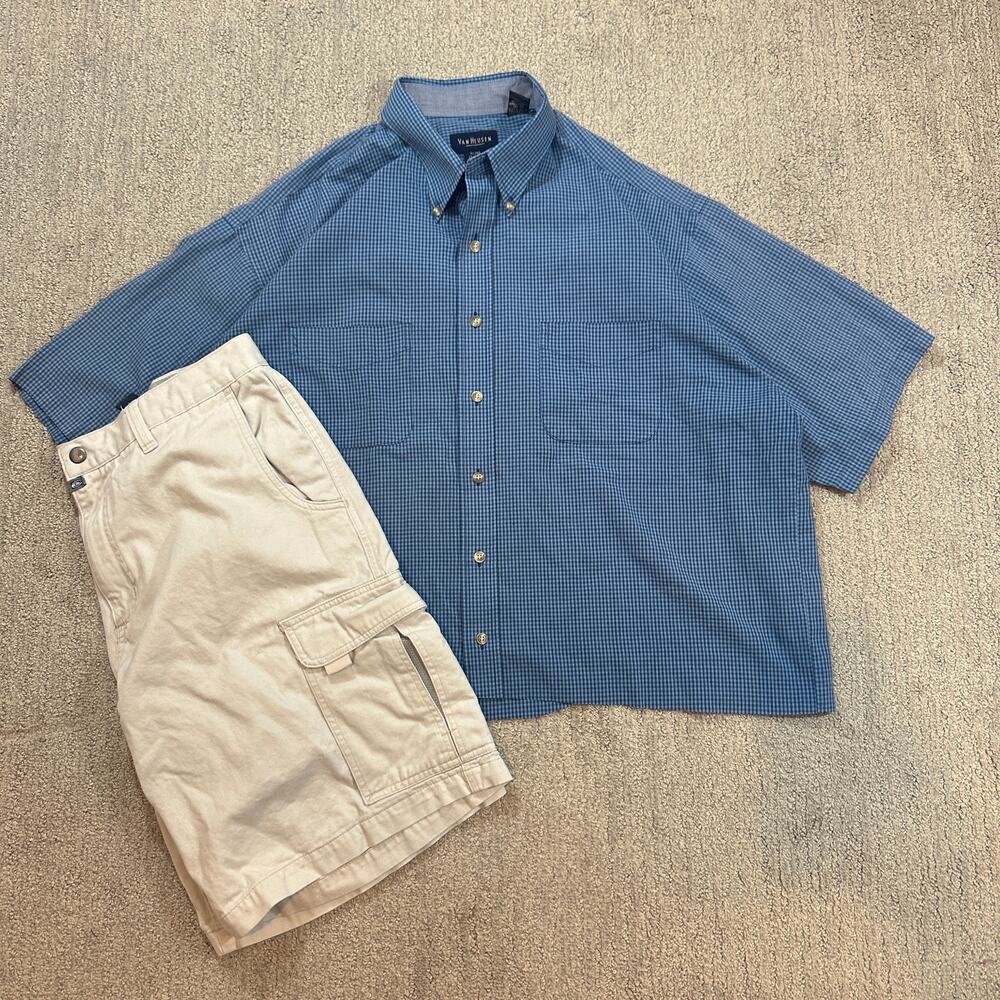 Blue Y2K Surf Style Boxy Cropped Button Up Shirt